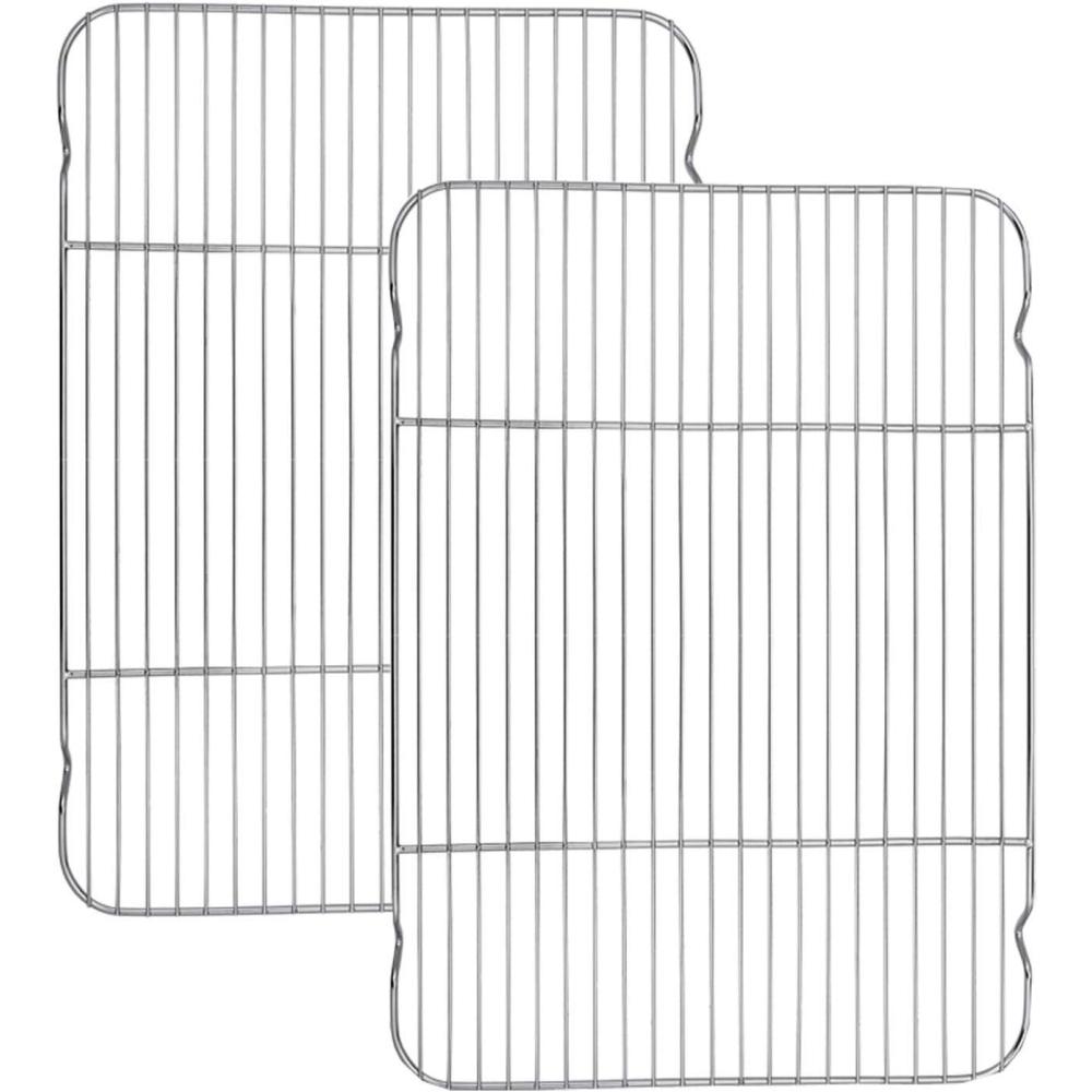 imageBaking Cooling Rack Set of 2 Efar 165x115 Stainless Steel Metal Roasting Cooking Racks Fits in Half Sheet Cookie Pans Non Toxic amp Rust Free Oven Proof amp Dishwasher SafeLadder166 x 116