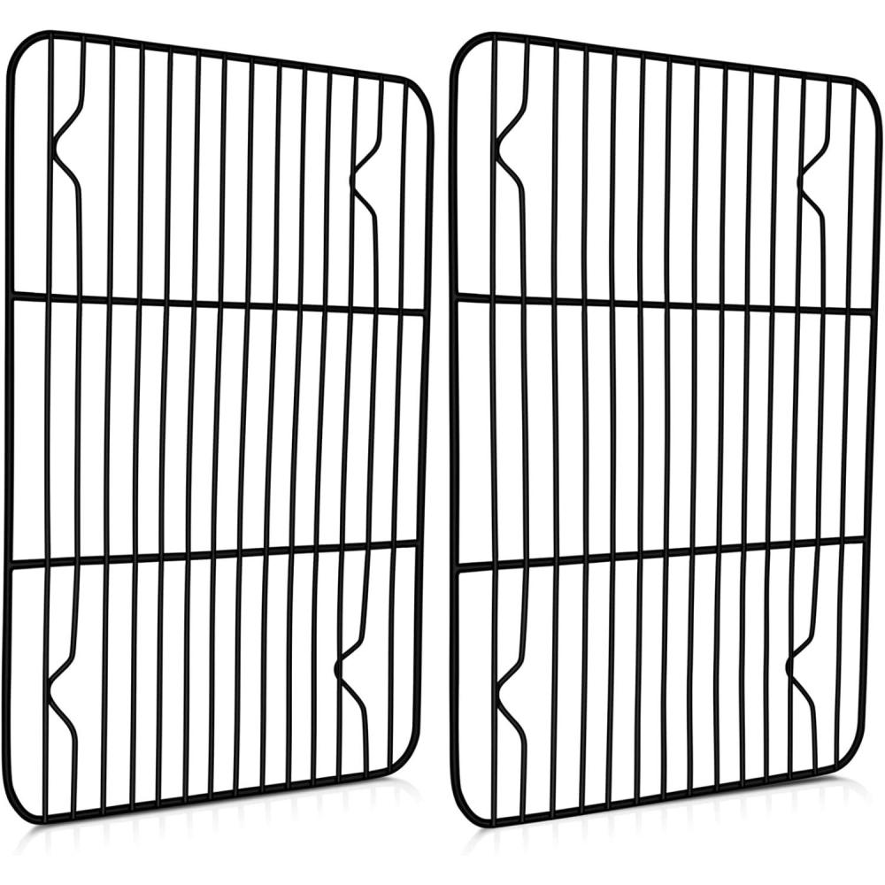 imageCooling Rack Set of 2 Efar 12 Sheet Baking Racks for Oven Cooking Roasting Grilling Nonstick 164 x 114 Wire Rack for Cookie Cake Bacon Meat Resting Nontoxic amp Easy to Clean117 x 9