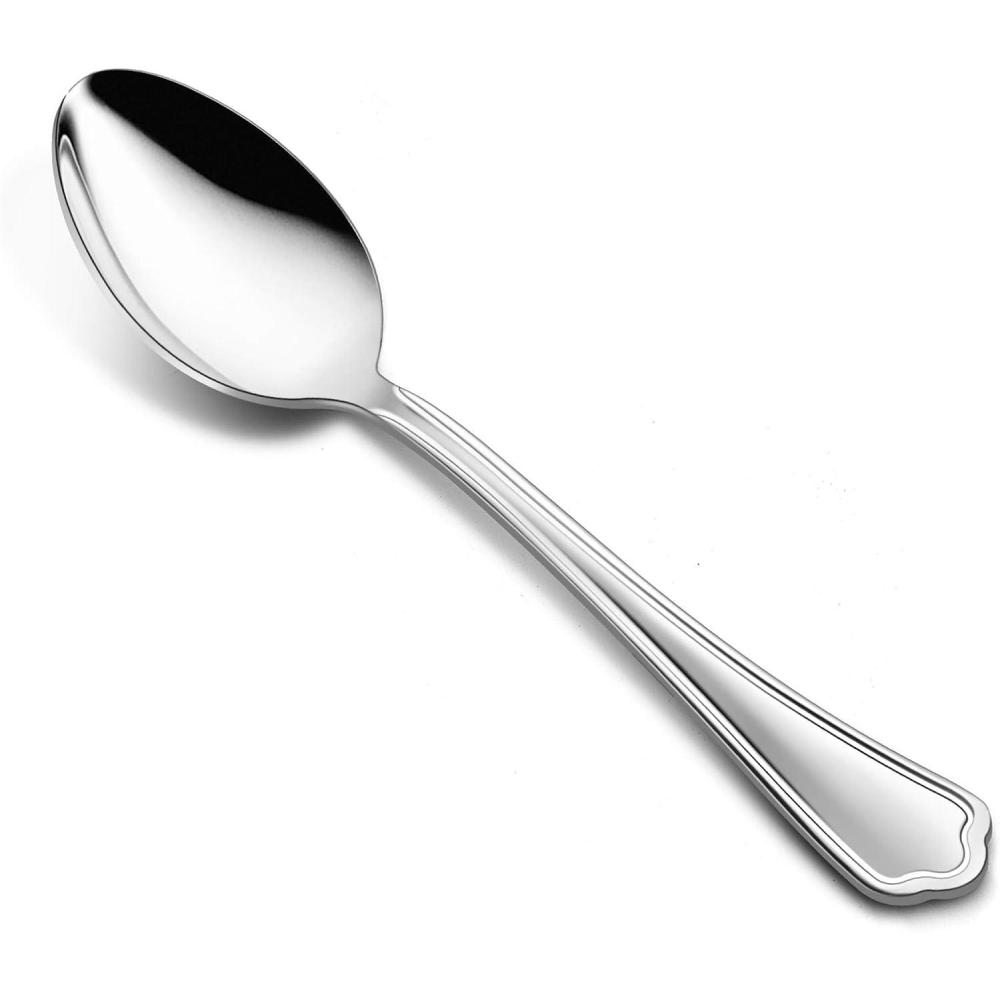 imageDinner Spoons Set of 12 Efar 79 Inch Stainless Steel Soup Spoons Tablespoons for Home Kitchen or Restaurant Nontoxic amp Mirror Polished Scalloped Edge amp Dishwasher Safe67 Inches