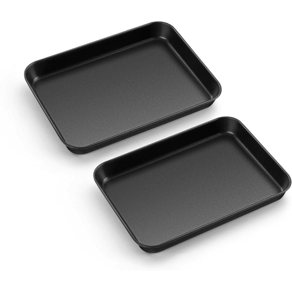 imageEfar 123x95x1 Inch Cookie Sheet for Baking Nonstick Metal Oven Tray Pan for Cookies Jellyroll Cake Nontoxic Rectangle Carbon Steel Baking Pan for Toaster Oven Warp Resistant amp Easy Clean2