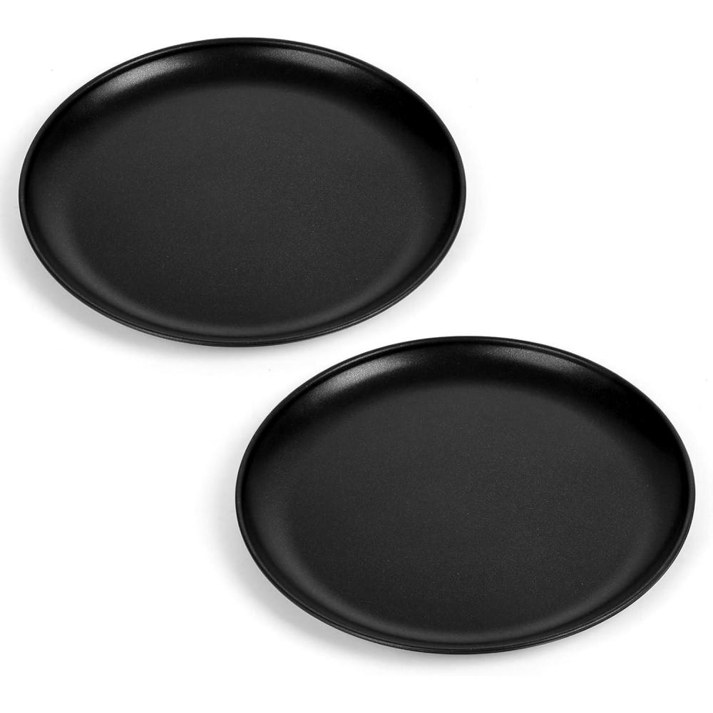 imageEfar 135 Inch Pizza Pan Set of 2 Nonstick Pizza Pie Pan Tray Platter Metal Round Baking Sheet Cooking Pan for Oven Durable amp Stainless Steel Core135Inch