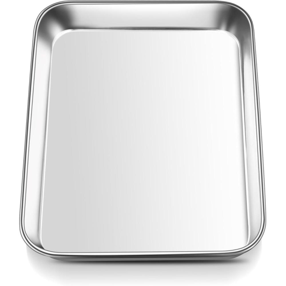 imageEfar Cookie Sheet for Baking 18x13 Stainless Steel Baking Sheet Pan for Oven Large Non Toxic Metal Baking Tray for Cake Cookies Healthy amp Rust Free Mirror Finish amp Dishwasher Safe 1 Pack1