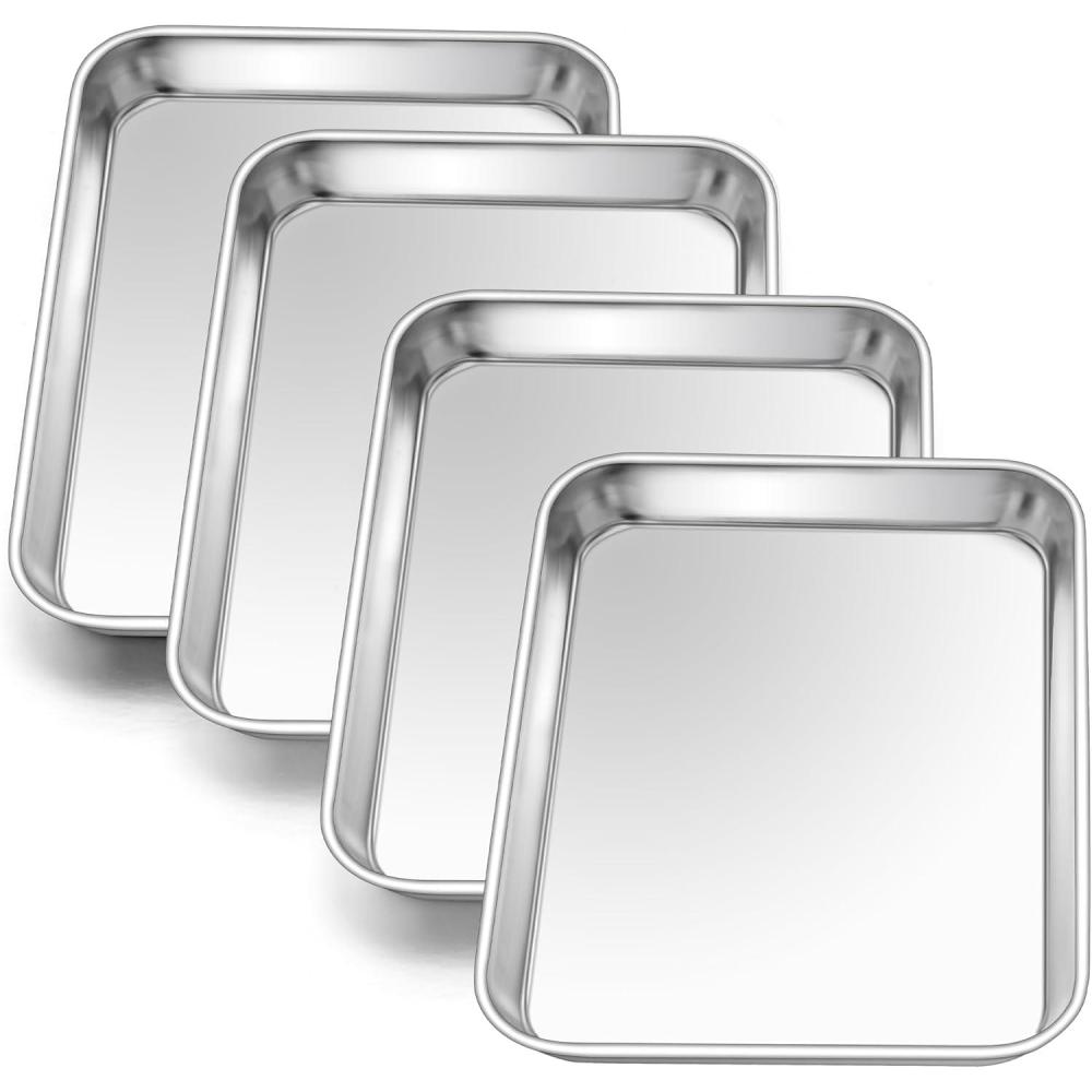 imageEfar Cookie Sheet for Baking 18x13 Stainless Steel Baking Sheet Pan for Oven Large Non Toxic Metal Baking Tray for Cake Cookies Healthy amp Rust Free Mirror Finish amp Dishwasher Safe 1 Pack4