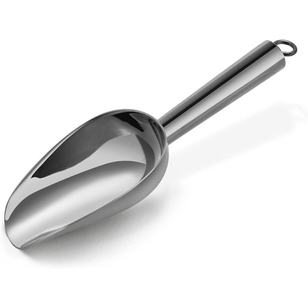 imageEfar Gold Stainless Steel Scoop 6 Ounce Utility Metal Ice Scooper for Kitchen Freezer Bar Wedding Party Multipurpose Small Scoop for SugarFlourPet FoodBeanPopcornDry Goods Dishwasher SafeBlack