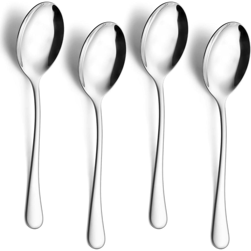 imageEfar Large Serving Utensils Set of 4 98 Inch Stainless Steel Serving Spoons amp Serving Forks Big Hostess Set for Buffet Party Catering Wedding Kitchen Restaurant Dishwasher SafeServing Spoons