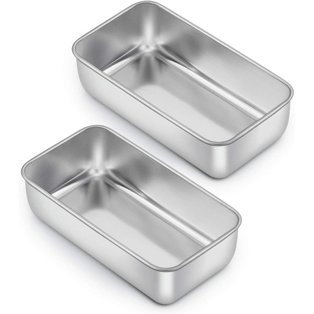 imageEfar Loaf Pan for Baking Bread 9 x 5 Inch Stainless Steel Baking Loaf Pan Metal Bakeware for Bread Meatloaf Cake Brownies Healthy amp Non Toxic Brushed Finish amp Easy Release Oven amp Dishwasher Safe2