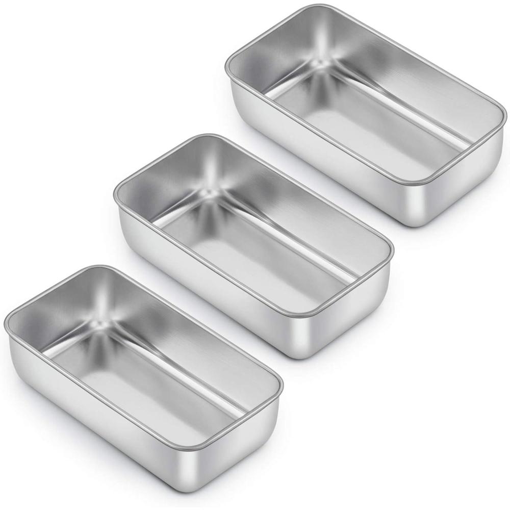 imageEfar Loaf Pan for Baking Bread 9 x 5 Inch Stainless Steel Baking Loaf Pan Metal Bakeware for Bread Meatloaf Cake Brownies Healthy amp Non Toxic Brushed Finish amp Easy Release Oven amp Dishwasher Safe3