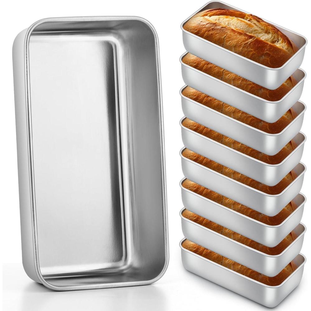 imageEfar Loaf Pan for Baking Bread 9 x 5 Inch Stainless Steel Baking Loaf Pan Metal Bakeware for Bread Meatloaf Cake Brownies Healthy amp Non Toxic Brushed Finish amp Easy Release Oven amp Dishwasher Safe8