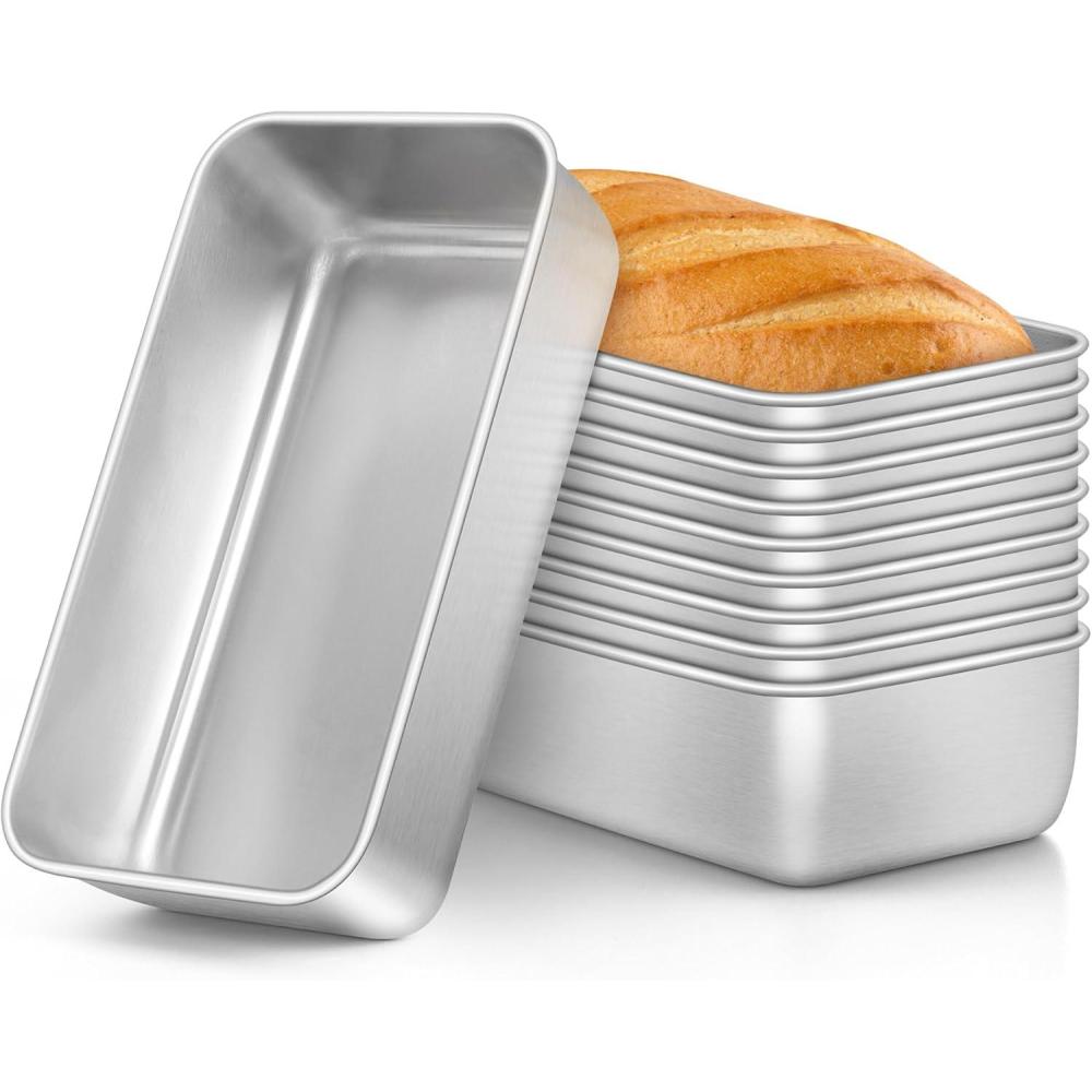 imageEfar Loaf Pan for Baking Bread 9 x 5 Inch Stainless Steel Baking Loaf Pan Metal Bakeware for Bread Meatloaf Cake Brownies Healthy amp Non Toxic Brushed Finish amp Easy Release Oven amp Dishwasher Safe10