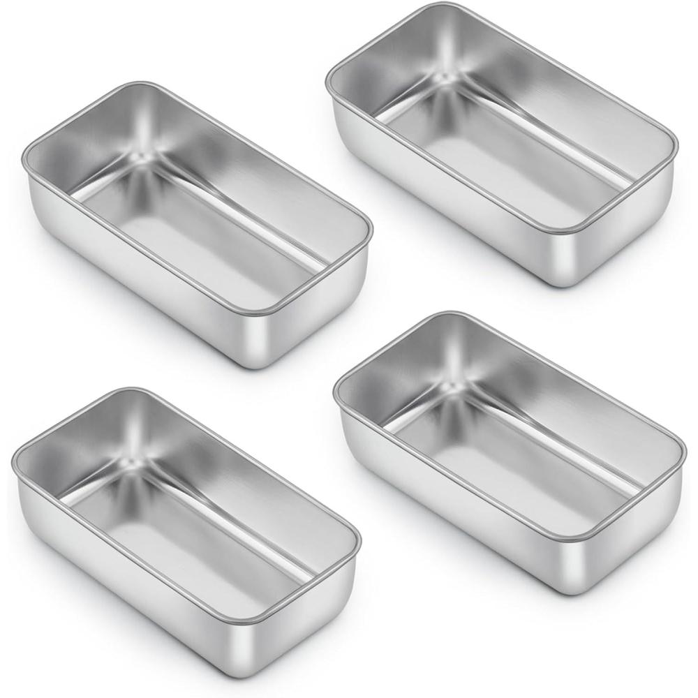 imageEfar Loaf Pan for Baking Bread 9 x 5 Inch Stainless Steel Baking Loaf Pan Metal Bakeware for Bread Meatloaf Cake Brownies Healthy amp Non Toxic Brushed Finish amp Easy Release Oven amp Dishwasher Safe4