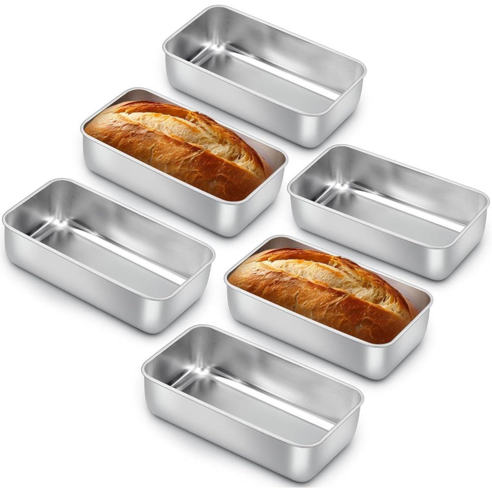 imageEfar Loaf Pan for Homemade Bread2 Pack 12 x 5 Large Stainless Steel Loaf Pans Long Metal Bread Baking Mold for Banana Cake Meatloaf Sourdough Lasagna Nontoxic amp Dishwasher Safe6