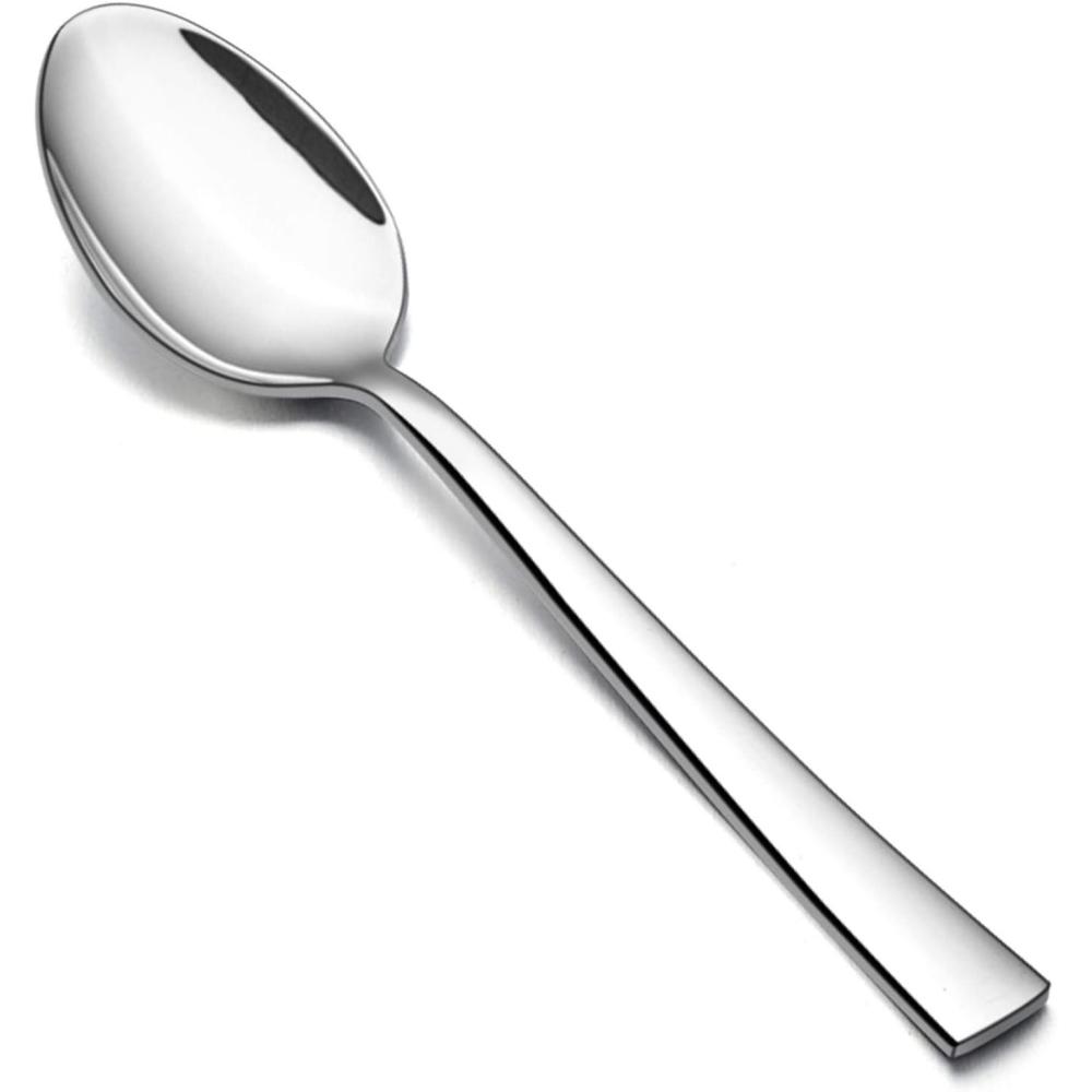 imageEfar Matte Black Dinner Spoons Set of 12 79 Inch Stainless Steel Soup Spoons Tablespoons for Home Kitchen or Restaurant Squared Edge amp Dishwasher Safe79 Inches