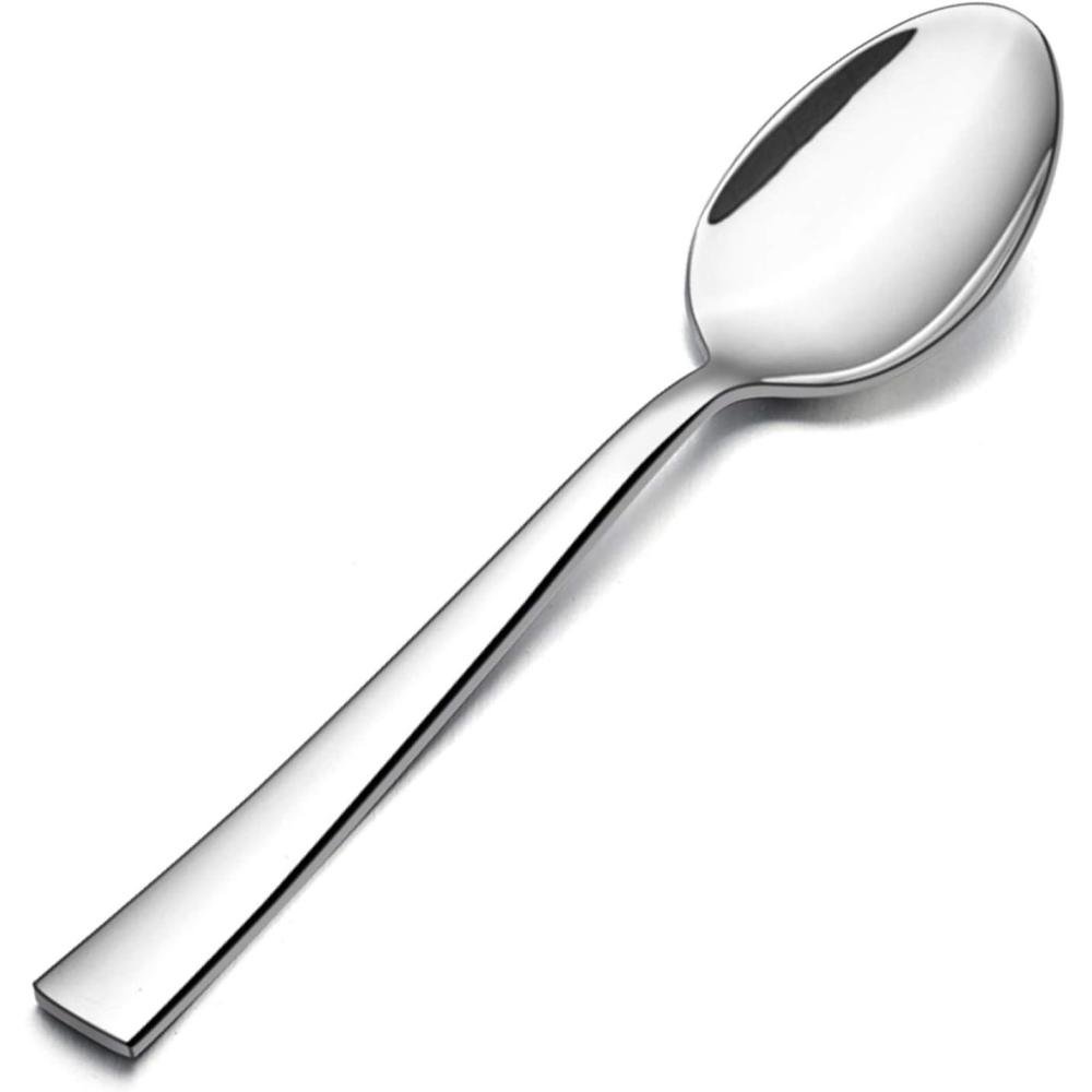 imageEfar Matte Black Dinner Spoons Set of 12 79 Inch Stainless Steel Soup Spoons Tablespoons for Home Kitchen or Restaurant Squared Edge amp Dishwasher Safe67 Inches