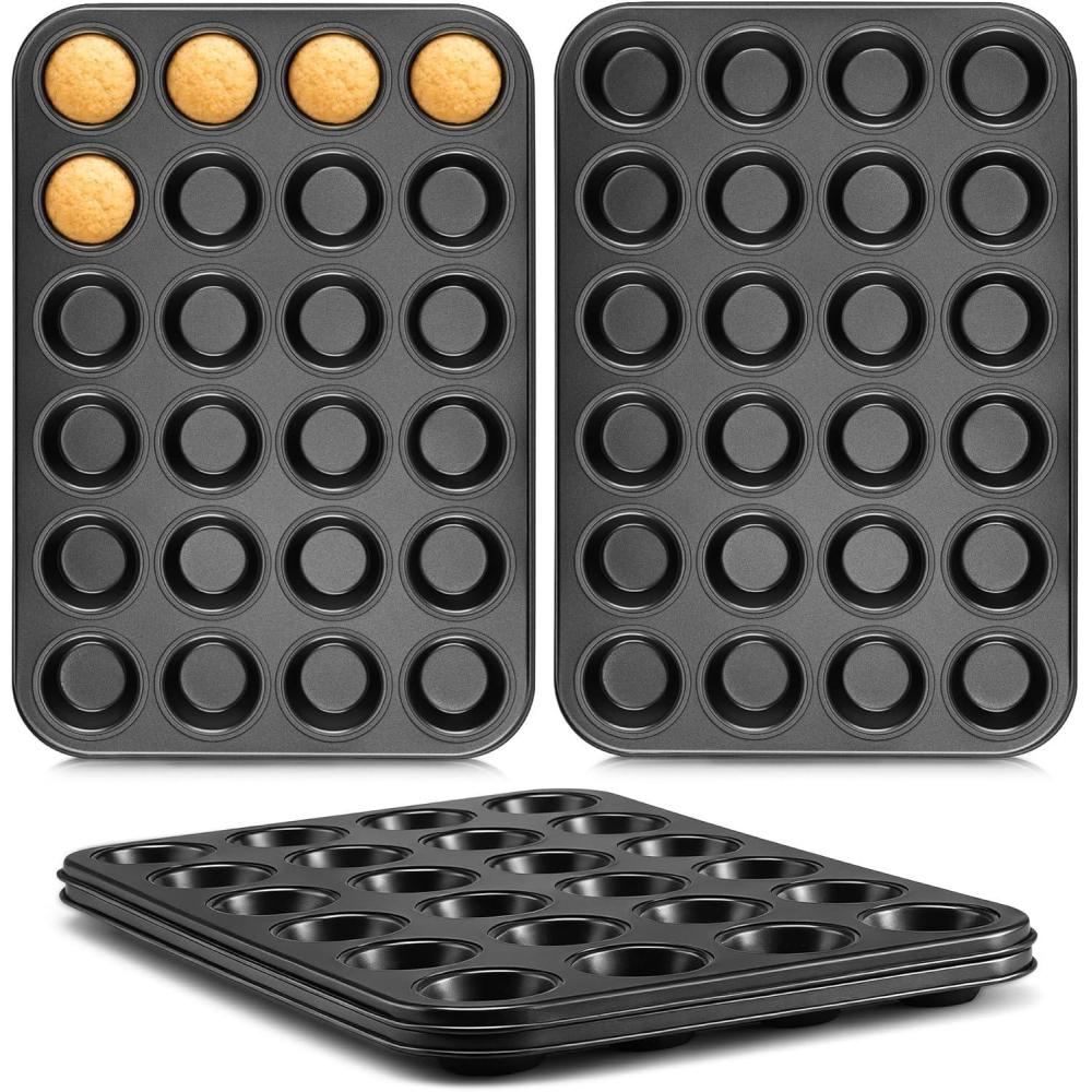 imageEfar Mini Muffin Pan 24Cup Nonstick Carbon Steel Cupcake Tin for Perfect Mini Muffins amp Cupcakes WarpFree for Even Baking amp Easy Release Oven amp Dishwasher Safe4