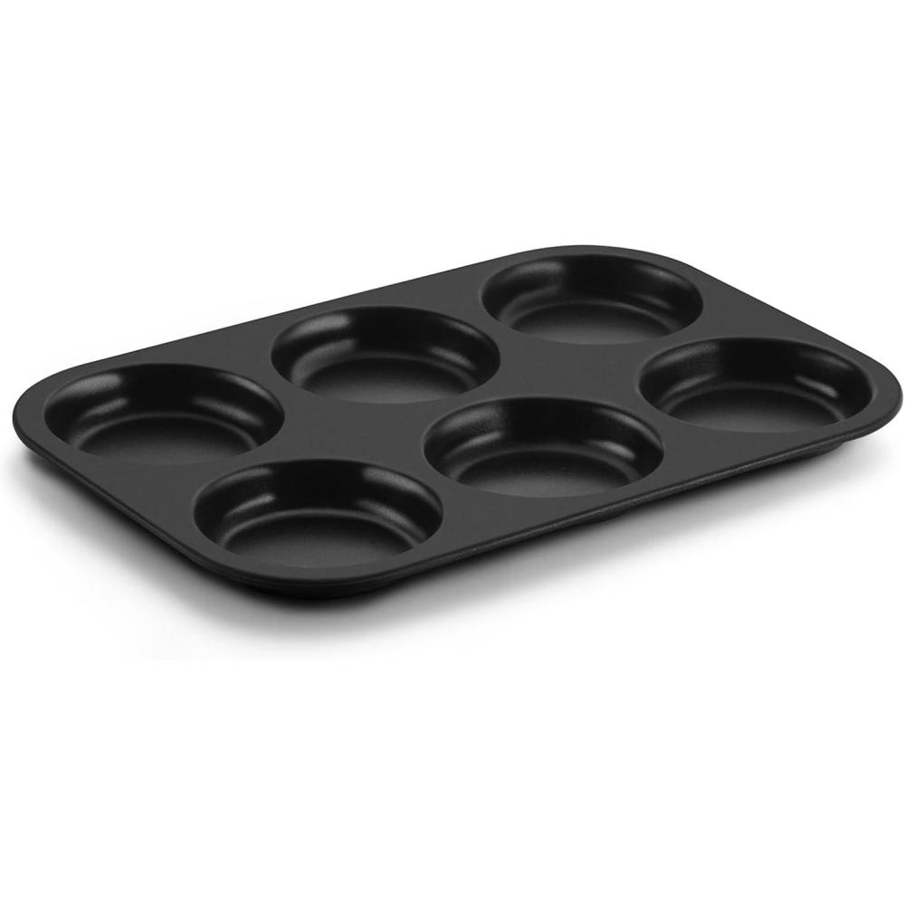 imageEfar Muffin Top Pan Set of 2 Nonstick 6Cavity Shallow Cupcake Pan for Baking Whoopie Pie Yorkshire Pudding Eggs Cornbread Drop Cookies Easy Release amp Clean 3Inch Standard SizeMuffin Top Pan