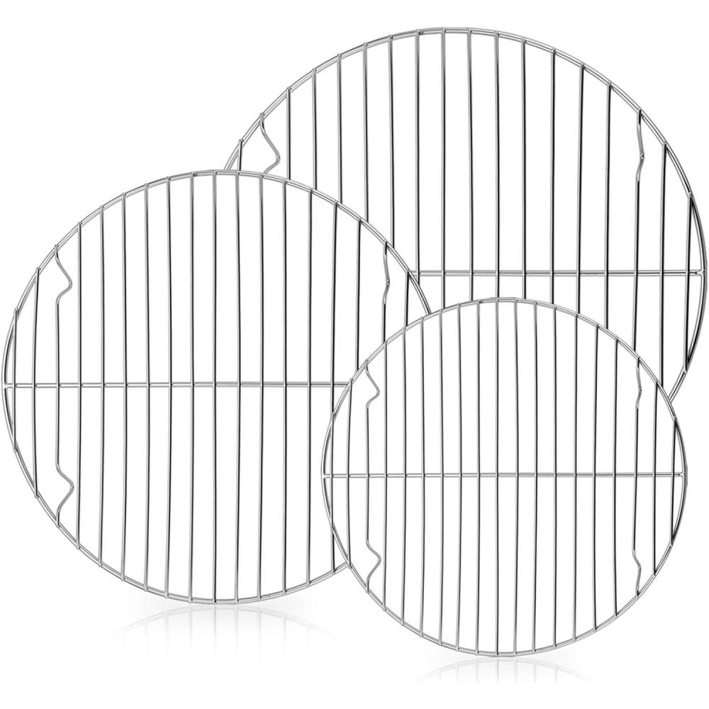 imageEfar Round Cooking Racks  Size 7 amp 9 amp 10  Stainless Steel Round Steaming Baking Cooling Rack Set of 3 MultiPurpose for Canning Air Fryer Pressure Cooker Dishwasher Safe105975