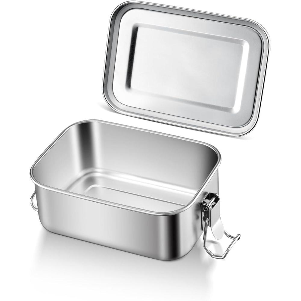 imageEfar Stainless Steel Bento Box Large 1400ml Metal Bento Lunch Box Container 49oz LeakProof Lunch Container with Lids and 2 Removable Dividers Reusable Meal Storage for Camping Picnic Travel Work1