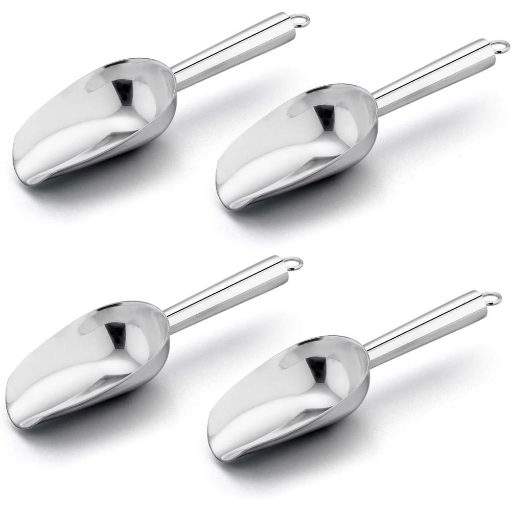 imageMini Scoop Set of 8 Efar 3 Ounce Stainless Steel Scoops for Ice CubeCandyFlourSugar Metal Utility Scoops for Weddings Dessert Buffet Canisters Food Grade amp Rust Free Easy Clean amp DishwasherSilver