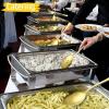 12-Piece Large Serving Utensils Set, E-far Stainless Steel 9.8 Inch Serving Slotted Spoons, 9.9 Inch Fork, 9.4 Inch Tong for Buffet Catering Banquet, Mirror Finish & Dishwasher Safe(Gold-8)