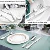 18/10 Silverware Set, E-far 40-Piece Stainless Steel Flatware Cutlery Set Service for 8, Metal Tableware Eating Utensil Sets for Home/Restaurant/Wedding, Elegant & Classic Style – Dishwasher Safe(60)