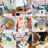 22-Piece Mixing Bowls with Teal Blue Lids & Accessories Set, E-far Stainless Steel Nesting Bowls with Covers & Non-Slip Bottoms, Metal Bowls for Cooking/Baking/Serving/Storage -Size 7/3.5/2.5/1.5/1 QT(Teal Blue)