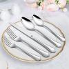 40-Piece Silverware Set, E-far Stainless Steel Flatware Cutlery Set Service for 8, Metal Tableware Eating Utensil Set, Dinner Knives/Forks/Spoons, Scalloped Edge & Mirror Polished – Dishwasher Safe(40-Piece for 8)