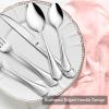 40-Piece Silverware Set, E-far Stainless Steel Flatware Cutlery Set Service for 8, Metal Tableware Eating Utensil Set, Dinner Knives/Forks/Spoons, Scalloped Edge & Mirror Polished – Dishwasher Safe(60-Piece for 12)