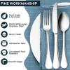 40-Piece Silverware Set for 8, E-far 18/10 Stainless Steel Flatware Cutlery Metal Eating Utensil Tableware Forks and Spoon Sets for Restaurant Wedding – Simple Fancy Style & Dishwasher Safe(40)