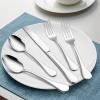 40-Piece Silverware Set for 8, E-far 18/10 Stainless Steel Flatware Cutlery Metal Eating Utensil Tableware Forks and Spoon Sets for Restaurant Wedding – Simple Fancy Style & Dishwasher Safe(20)