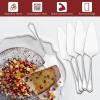 5-Piece Pie Server, E-far Hammered Stainless Steel Cake Server Spatula for Cutting Pastry Cheese Pizza, Serrated Edge with Square Handle, Mirror Polished & Dishwasher Safe-8.9 Inch(Scalloped Handles)