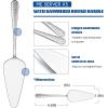 5-Piece Pie Server, E-far Hammered Stainless Steel Cake Server Spatula for Cutting Pastry Cheese Pizza, Serrated Edge with Square Handle, Mirror Polished & Dishwasher Safe-8.9 Inch(Hammered Round Handles)