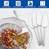 5-Piece Pie Server, E-far Hammered Stainless Steel Cake Server Spatula for Cutting Pastry Cheese Pizza, Serrated Edge with Square Handle, Mirror Polished & Dishwasher Safe-8.9 Inch(Hammered Round Handles)
