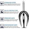 8 Ounce Ice Scoop Set of 2, E-far Stainless Steel Scoops for Ice Cube/Candy/Flour/Sugar, Metal Utility Scoops for Party, Baking, Kitchen Pantry, Rust Free & Dishwasher Safe(24 Ounce)