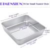8 x 8-Inch Baking Pan, E-far Square Cake Brownie Baking Pans Stainless Steel Bakeware Set of 3, Fits in Small Toaster Oven, Non-toxic & Dishwasher Safe(3-Piece Set)
