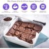 8 x 8-Inch Baking Pan, E-far Square Cake Brownie Baking Pans Stainless Steel Bakeware Set of 3, Fits in Small Toaster Oven, Non-toxic & Dishwasher Safe(3-Piece Set)