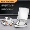 8 x 8-Inch Baking Pan, E-far Square Cake Brownie Baking Pans Stainless Steel Bakeware Set of 3, Fits in Small Toaster Oven, Non-toxic & Dishwasher Safe(6-Piece Set)