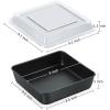 9×9 Inch Square Baking Pan with Lid Set, E-far Nonstick Square Cake Pans Metal Bakeware for Oven Cooking Lasagna Brownies, Stainless Steel Core & Easy Release, 4 Pieces(2 Pans+2 Covers)(2 pans+2 lids)