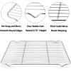 Baking Cooling Rack Set of 2, E-far 16.5″x11.5″ Stainless Steel Metal Roasting Cooking Racks, Fits in Half Sheet Cookie Pans, Non Toxic & Rust Free, Oven Proof & Dishwasher Safe(Ladder(16.6” x 11.6”))