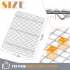 Baking Cooling Rack Set of 2, E-far 16.5″x11.5″ Stainless Steel Metal Roasting Cooking Racks, Fits in Half Sheet Cookie Pans, Non Toxic & Rust Free, Oven Proof & Dishwasher Safe(Grid(16.6” x 11.6”))