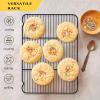 Cooling Rack Set of 2, E-far 1/2 Sheet Baking Racks for Oven Cooking Roasting Grilling, Non-stick 16.4” x 11.4” Wire Rack for Cookie Cake Bacon Meat Resting, Non-toxic & Easy to Clean(16.4” x 11.4”)