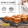 Cooling Rack Set of 2, E-far 1/2 Sheet Baking Racks for Oven Cooking Roasting Grilling, Non-stick 16.4” x 11.4” Wire Rack for Cookie Cake Bacon Meat Resting, Non-toxic & Easy to Clean(16.4” x 11.4”)