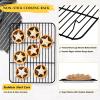 Cooling Rack Set of 2, E-far 1/2 Sheet Baking Racks for Oven Cooking Roasting Grilling, Non-stick 16.4” x 11.4” Wire Rack for Cookie Cake Bacon Meat Resting, Non-toxic & Easy to Clean(11.7” x 9”)