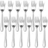 Dinner Forks Set of 12, E-far 7.9 Inch Stainless Steel Forks for Home, Kitchen or Restaurant, Non-toxic & Mirror Polished, Easy to Clean & Dishwasher Safe(6.7 Inches – Lines)