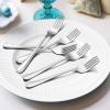Dinner Forks Set of 12, E-far 7.9 Inch Stainless Steel Forks for Home, Kitchen or Restaurant, Non-toxic & Mirror Polished, Easy to Clean & Dishwasher Safe(6.7 Inches – Lines)