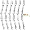 Dinner Forks Set of 12, E-far 7.9 Inch Stainless Steel Forks for Home, Kitchen or Restaurant, Non-toxic & Mirror Polished, Scalloped Edge & Dishwasher Safe(6.7 Inches)