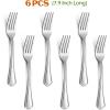 Dinner Forks Set of 12, E-far 7.9 Inch Stainless Steel Forks for Home, Kitchen or Restaurant, Non-toxic & Mirror Polished, Scalloped Edge & Dishwasher Safe(7.9 Inches)