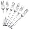 Dinner Forks Set of 6, E-far 7.9 Inch Stainless Steel Forks for Home, Kitchen or Restaurant, Non-toxic & Mirror Polished, Squared Edge & Dishwasher Safe(6.7 Inches)