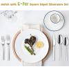 Dinner Forks Set of 6, E-far 7.9 Inch Stainless Steel Forks for Home, Kitchen or Restaurant, Non-toxic & Mirror Polished, Squared Edge & Dishwasher Safe(6.7 Inches)