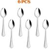 Dinner Spoons Set of 12, E-far 7.9 Inch Stainless Steel Soup Spoons Tablespoons for Home, Kitchen or Restaurant, Non-toxic & Mirror Polished, Scalloped Edge & Dishwasher Safe(7.9 Inches)
