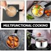 E-far 1 Quart Sauce Pan with Lid, Tri-Ply Base Stainless Steel Small Saucepan with Stay-Cool Handle, Non-toxic Kitchen Cooking Sauce Pot, Compatible with All Cooktops, Dishwasher Safe(2 Quart)